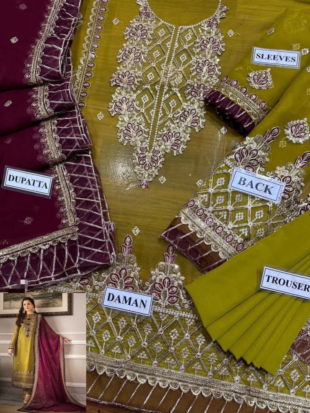 Asim Jofa Embroidered Chiffon 3 Piece Formal Dress