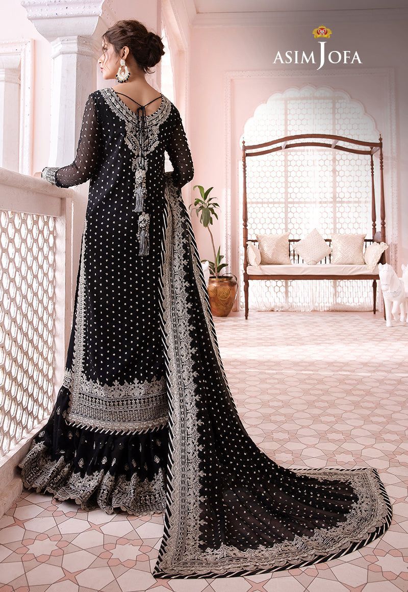 ASIM JOFA EMBROIDERED CHIFFON STITCHED 2 PCS