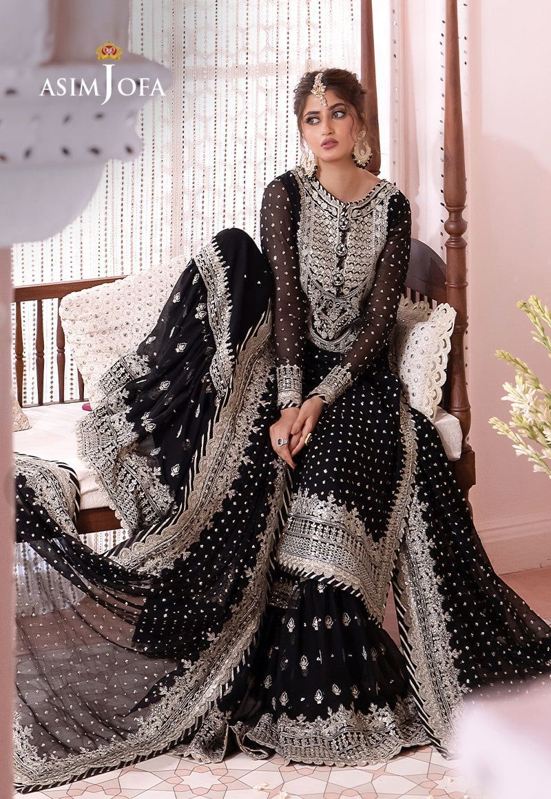 ASIM JOFA EMBROIDERED CHIFFON STITCHED 2 PCS