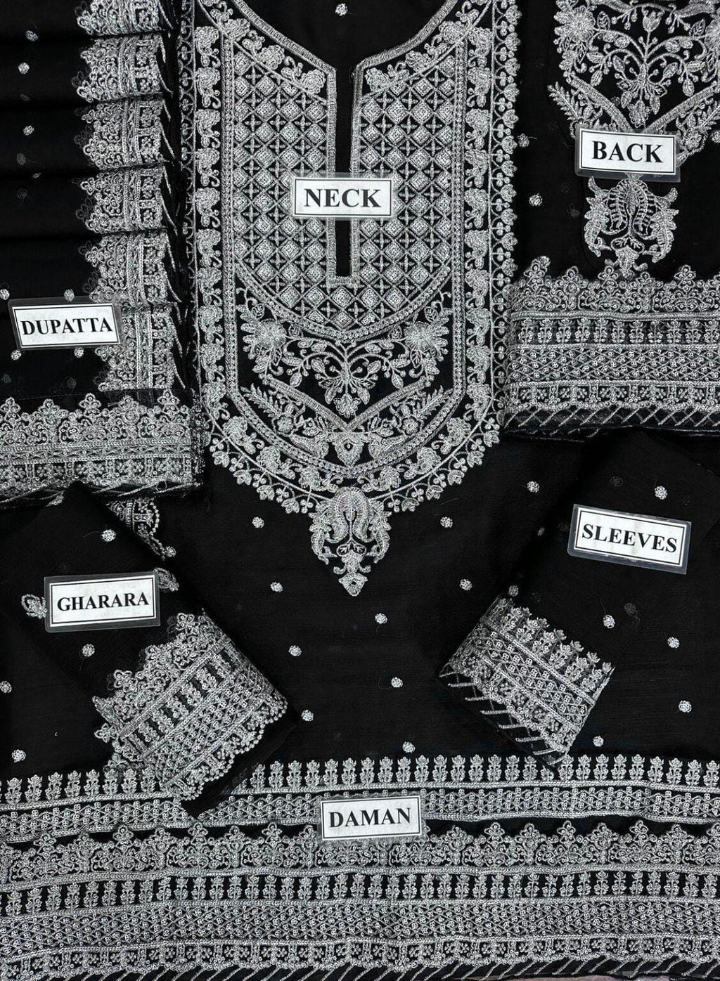 ASIM JOFA EMBROIDERED CHIFFON STITCHED 2 PCS