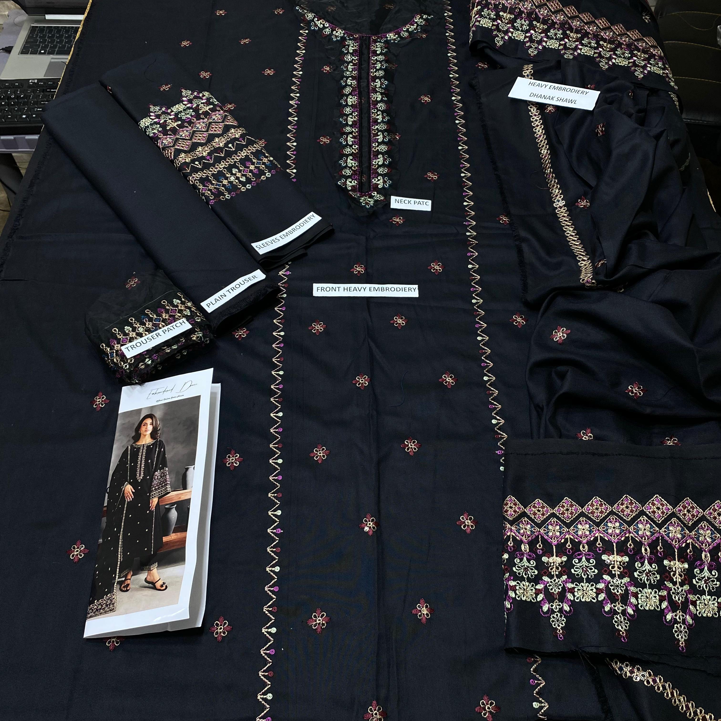 Mosaic 3Pc - Embroidered Karandi Dress