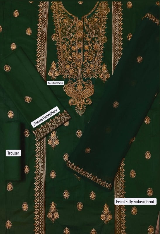Asim Jofa Luxury Chiffon Embroidered 3 Piece Unstitched