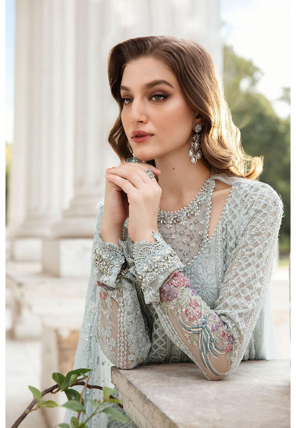MARIA B EMBROIDERED CHIFFON PARTY WEAR| UNSTITCHED