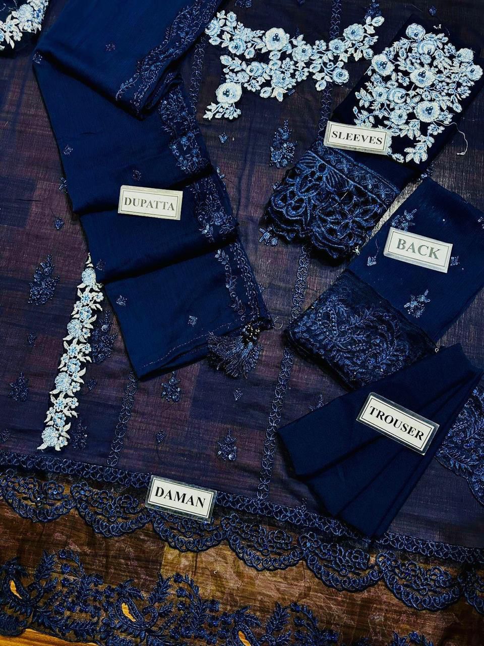 Chiffon Heavy Embroidered Unstitched 3 Piece Suit - Party Wear