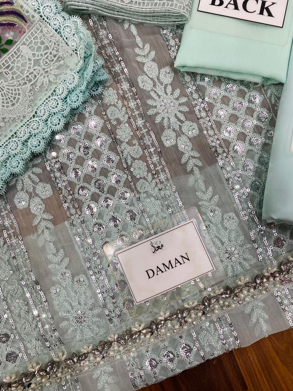 MARIA B EMBROIDERED CHIFFON PARTY WEAR| UNSTITCHED