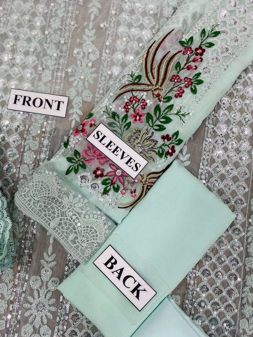 MARIA B EMBROIDERED CHIFFON PARTY WEAR| UNSTITCHED