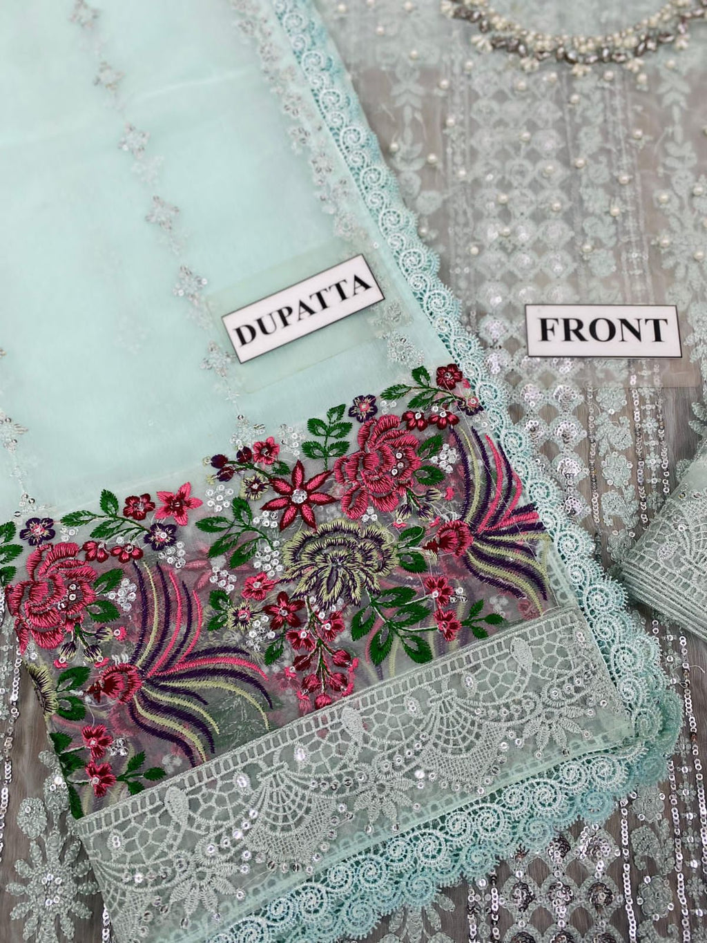 MARIA B EMBROIDERED CHIFFON PARTY WEAR| UNSTITCHED
