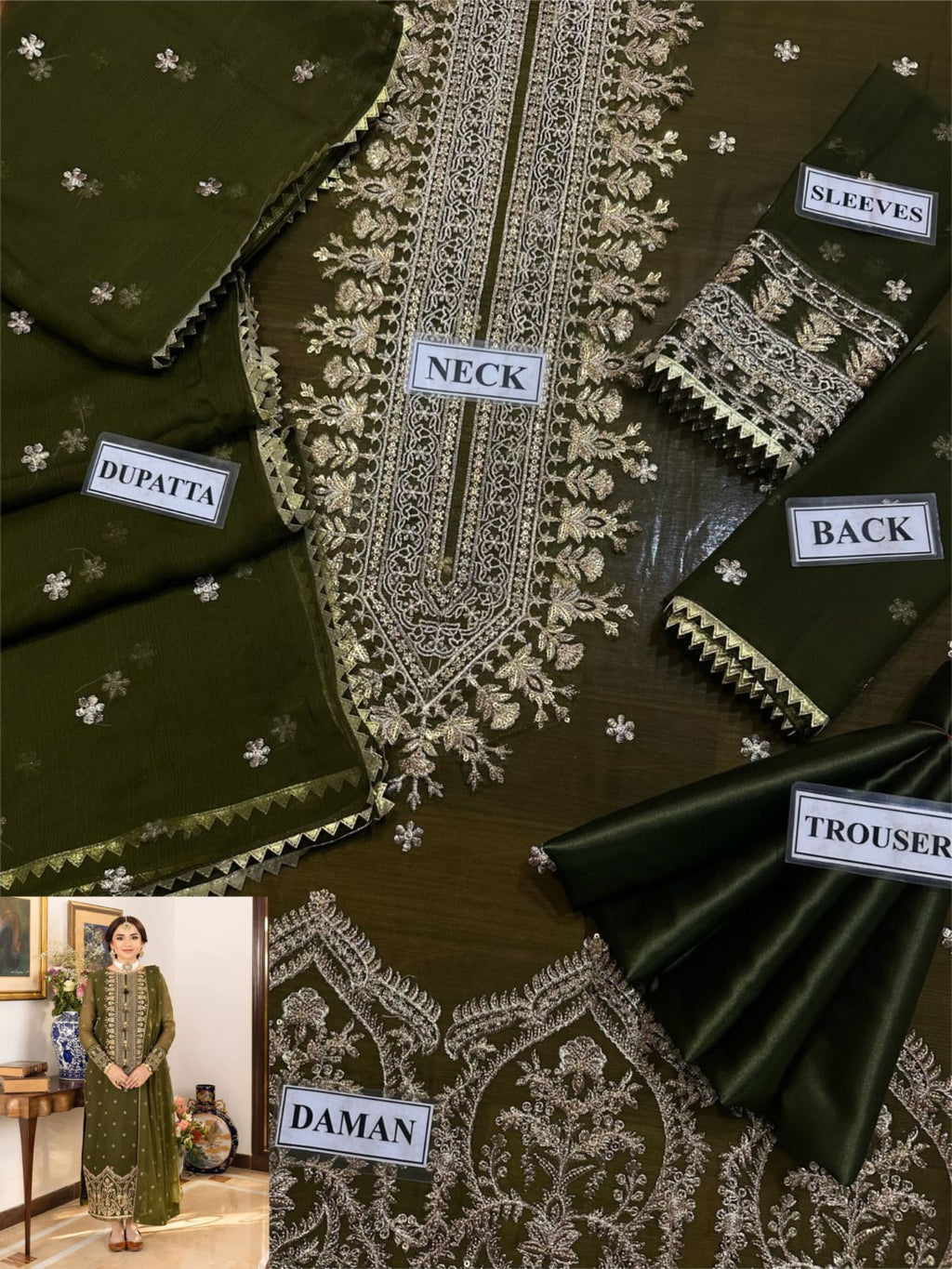 ASIM JOFA EMBROIDERED CHIFFON GEORGETTE 3 PCS