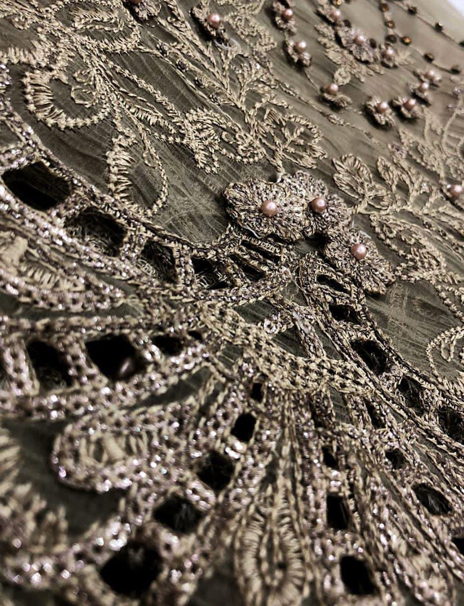 Maria B Unstitched MBROIDERED - Coffee (BD-2501)