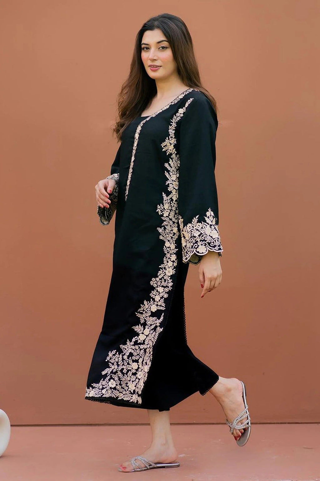 MARIA B - 2PC DHANAK EMBROIDERED SHIRT AND TROUSER