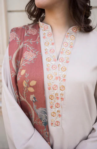 AISLING-3PC DHANAK EMBROIDERED SUIT