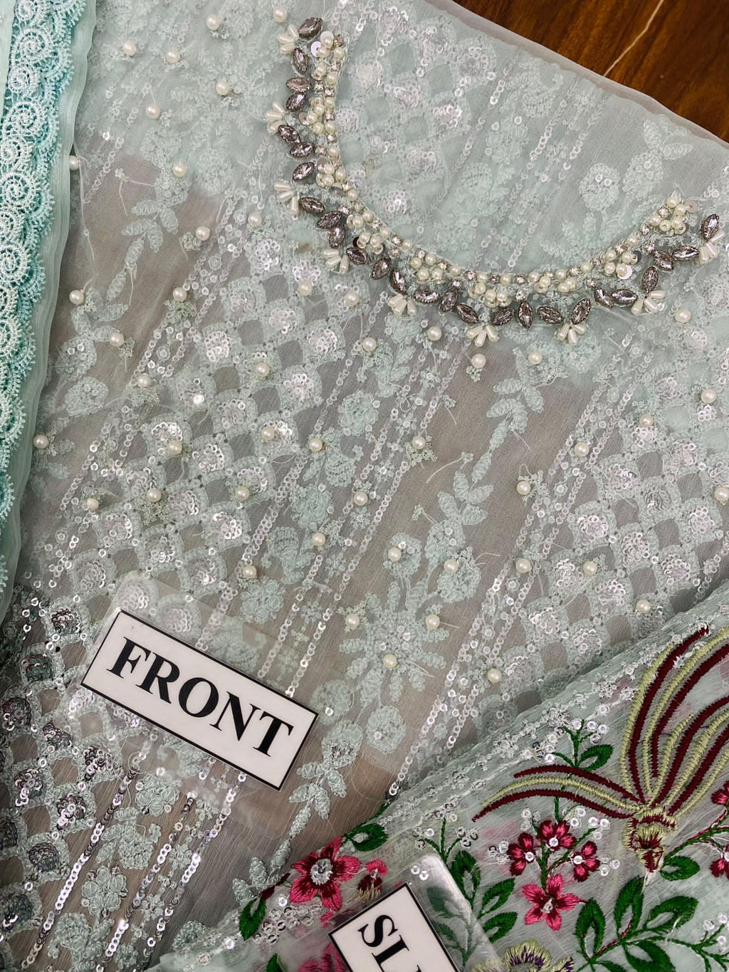 MARIA B EMBROIDERED CHIFFON PARTY WEAR| UNSTITCHED