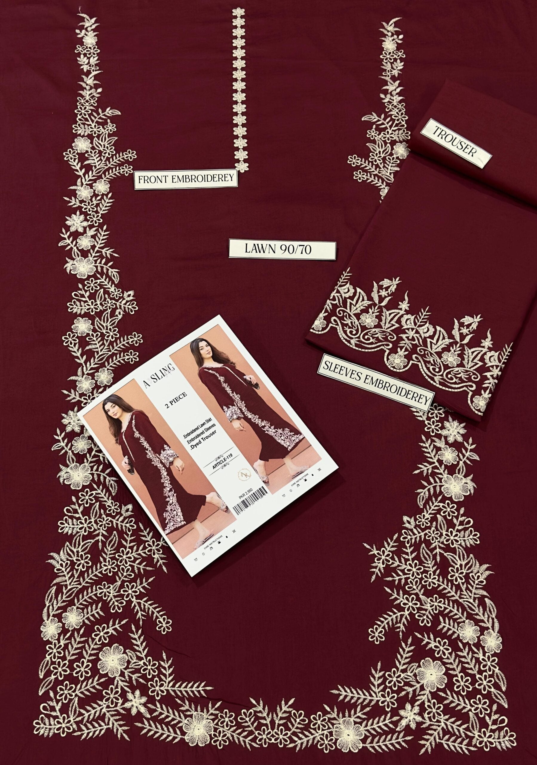 Luxurious Embroidered Lawn 2PC Suit – Sophisticated Summer Wear